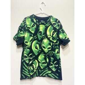 Insomniac Countdown Alien T-Shirt All Over Pattern Medium